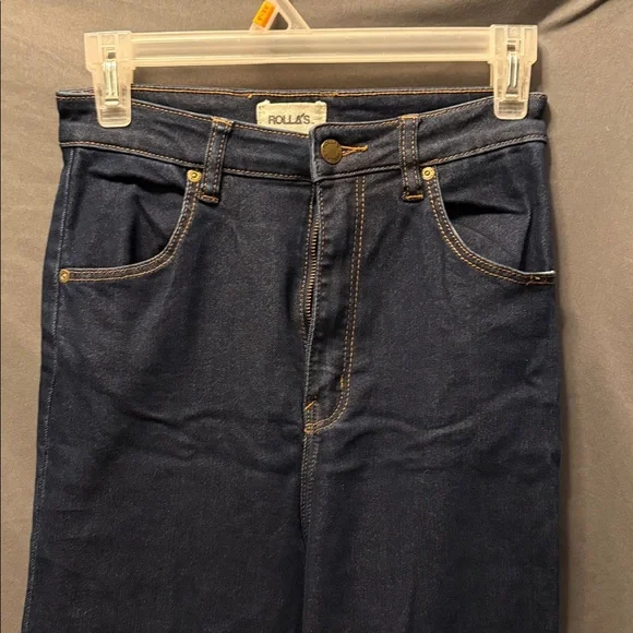 ROLLA'S Midnight Blue Denim with Gold Stitching - Picture 2 of 8